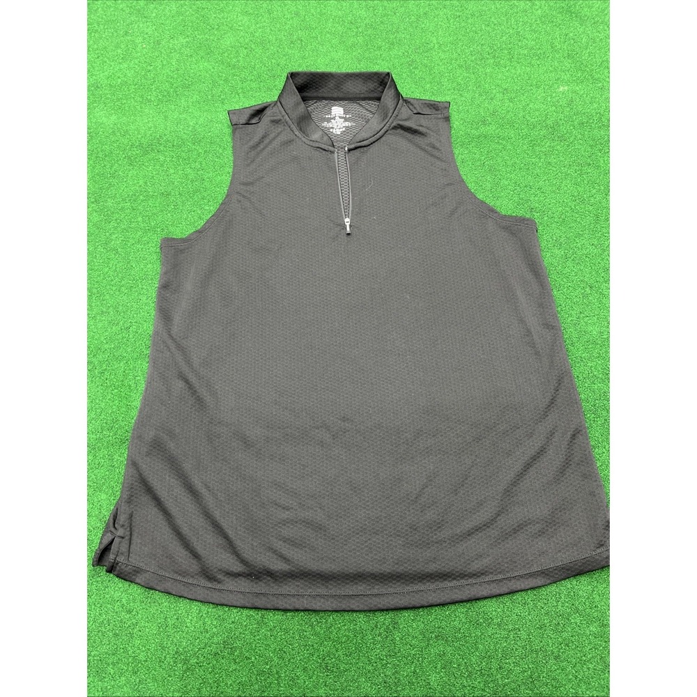 Three Sixty Six Womens Golf Sleeveless Mock Collar Black Shirt Size XL
